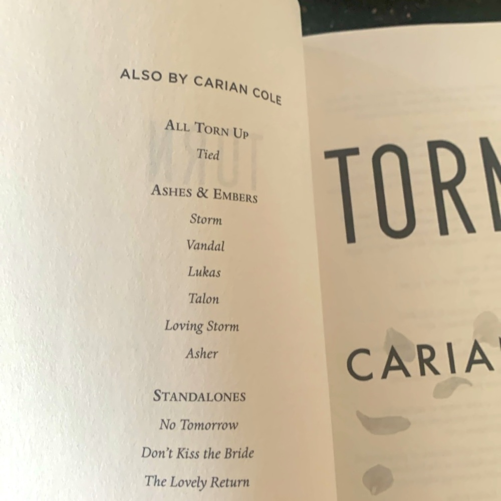 Paperback Romance novel “Torn” by Carian Cole - Picture 3 of 4